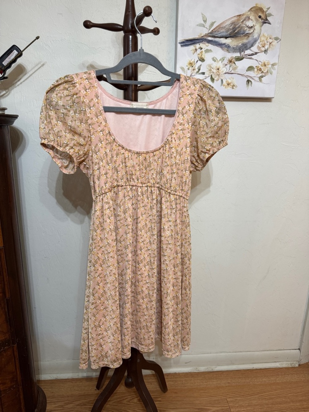 A’ltrd State Pink Floral Puff Sleeve Mini Dress